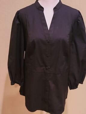Liz Claiborne Black Women's Button Down Top Size L